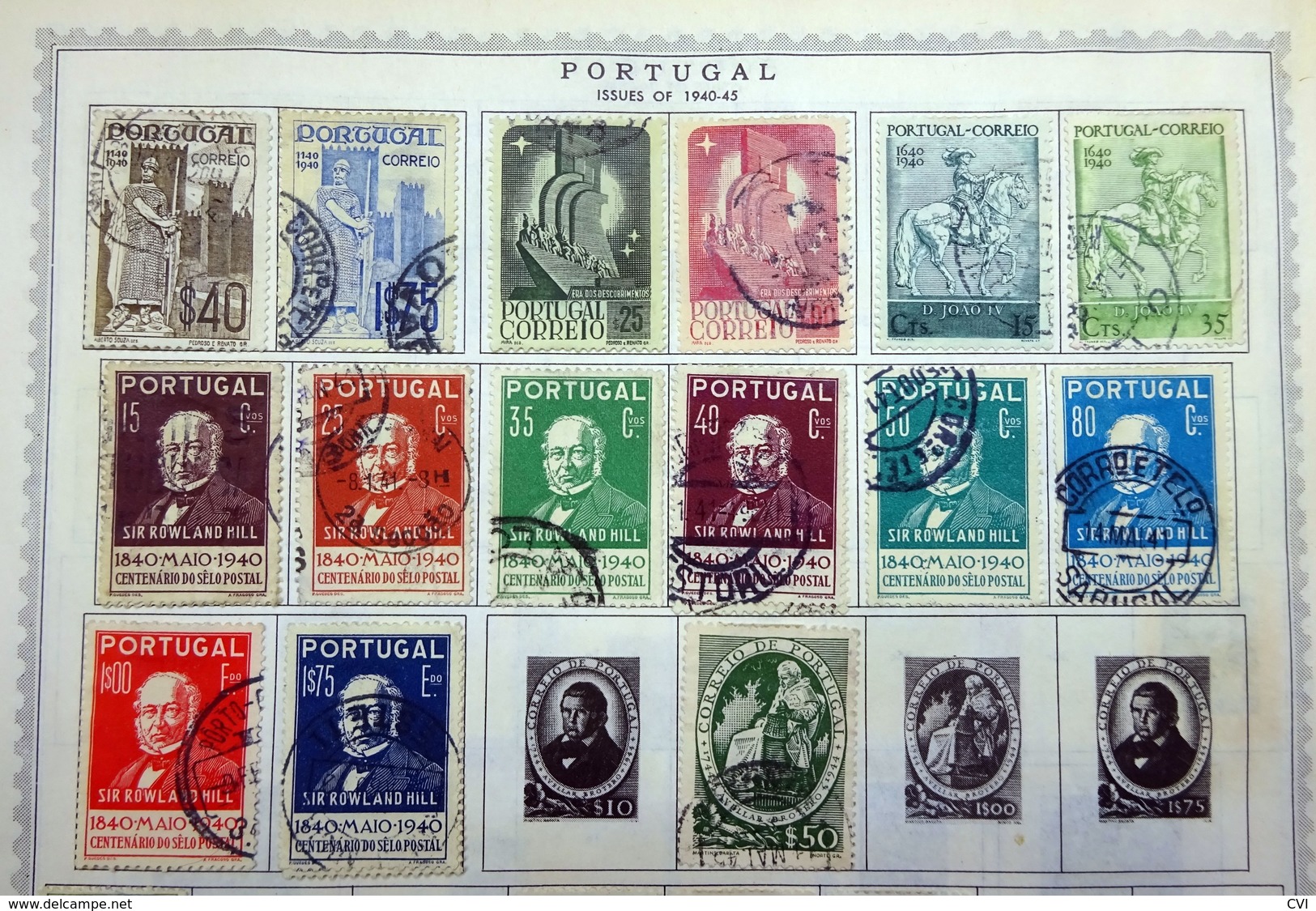 Portugal Early to 1960's Selection on Pages, Mint/Used, Sets, etc.