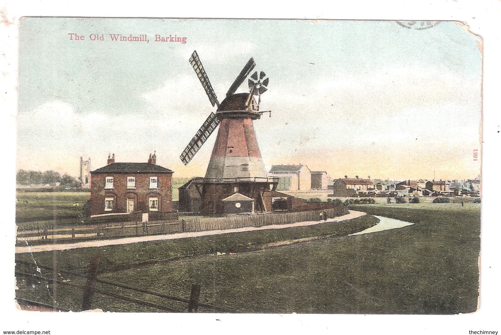 THE OLD WINDMILL BARKING THE CARD IS DAMAGED AND REPAIRED USED 1905 - Other & Unclassified