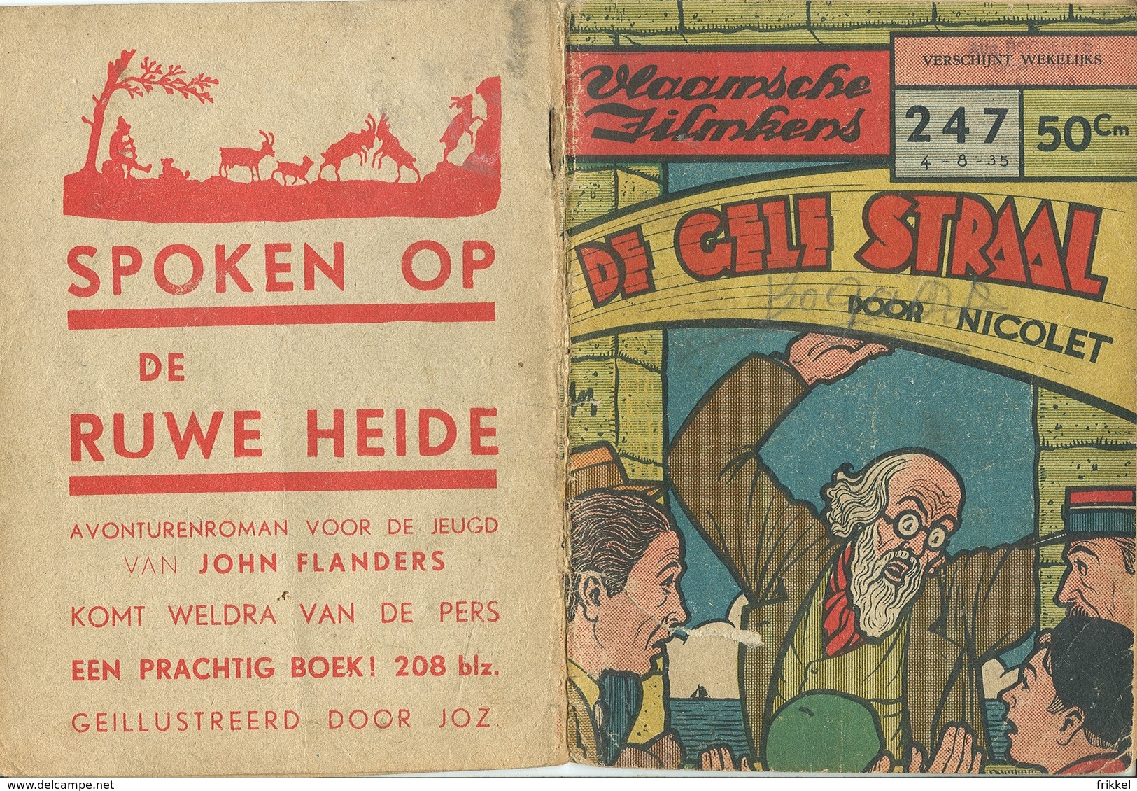 Vlaamsche Filmkens Nr 247 De Gele Straal Door Nicolet ( Averbode's Jeugdbibliotheek ) - Anciens