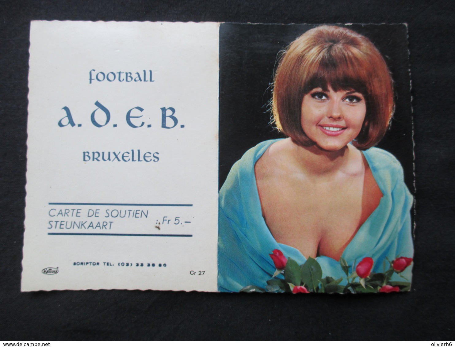 CALENDRIER 1969 (M1814) FOOTBALL A.D.E.B. Bruxelles (2 Vues) Jolie Femme - Petit Format : 1961-70