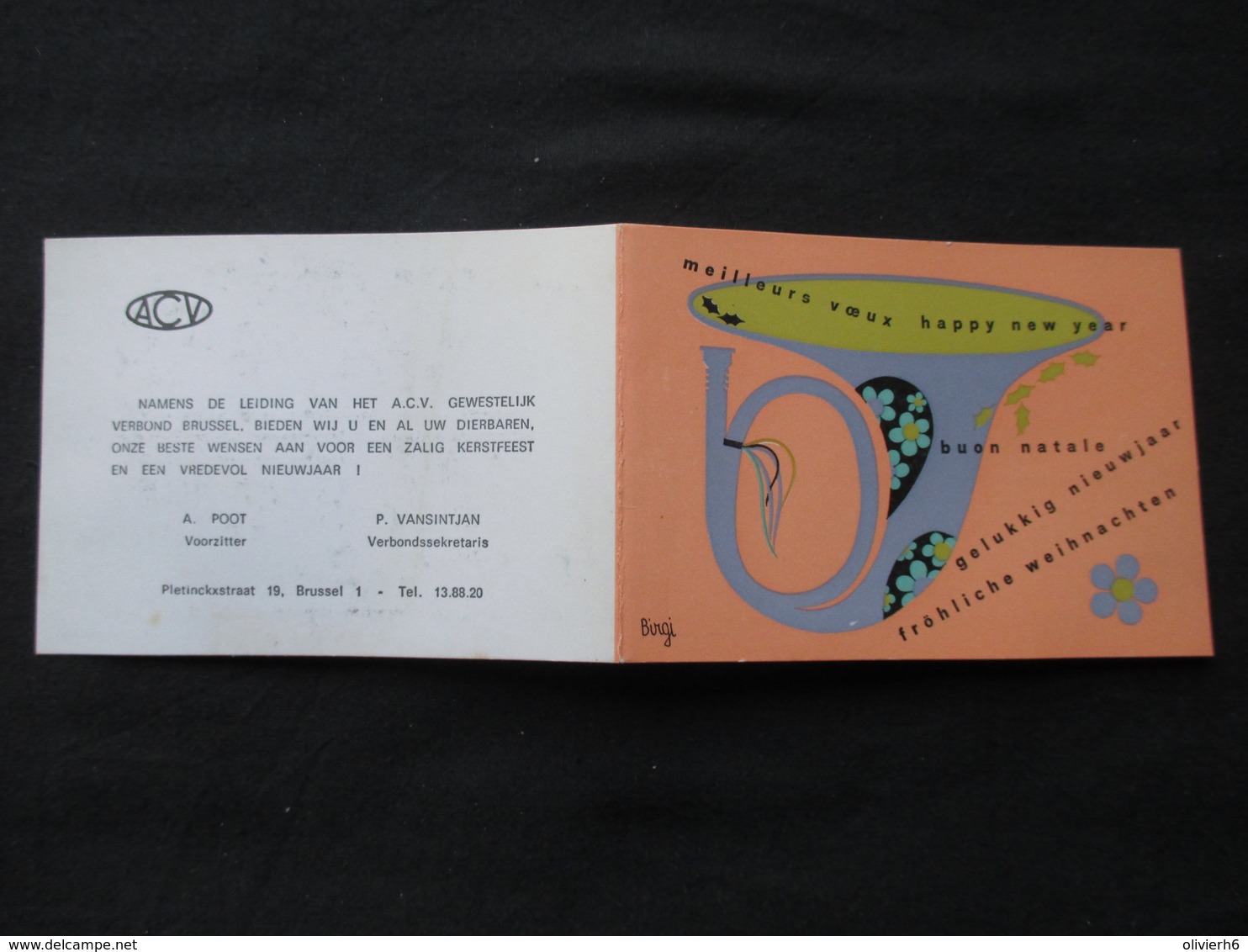 CALENDRIER 1969 (M1814) ACV (2 Vues) A. Poot & P. VANSINTJAN - Petit Format : 1961-70