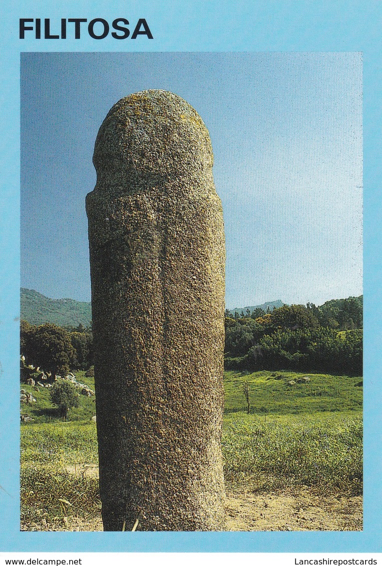 Postcard Menhir Standing Stone Filitosa Corse Symbole Phallique ? My Ref  B22976 - Dolmen & Menhirs