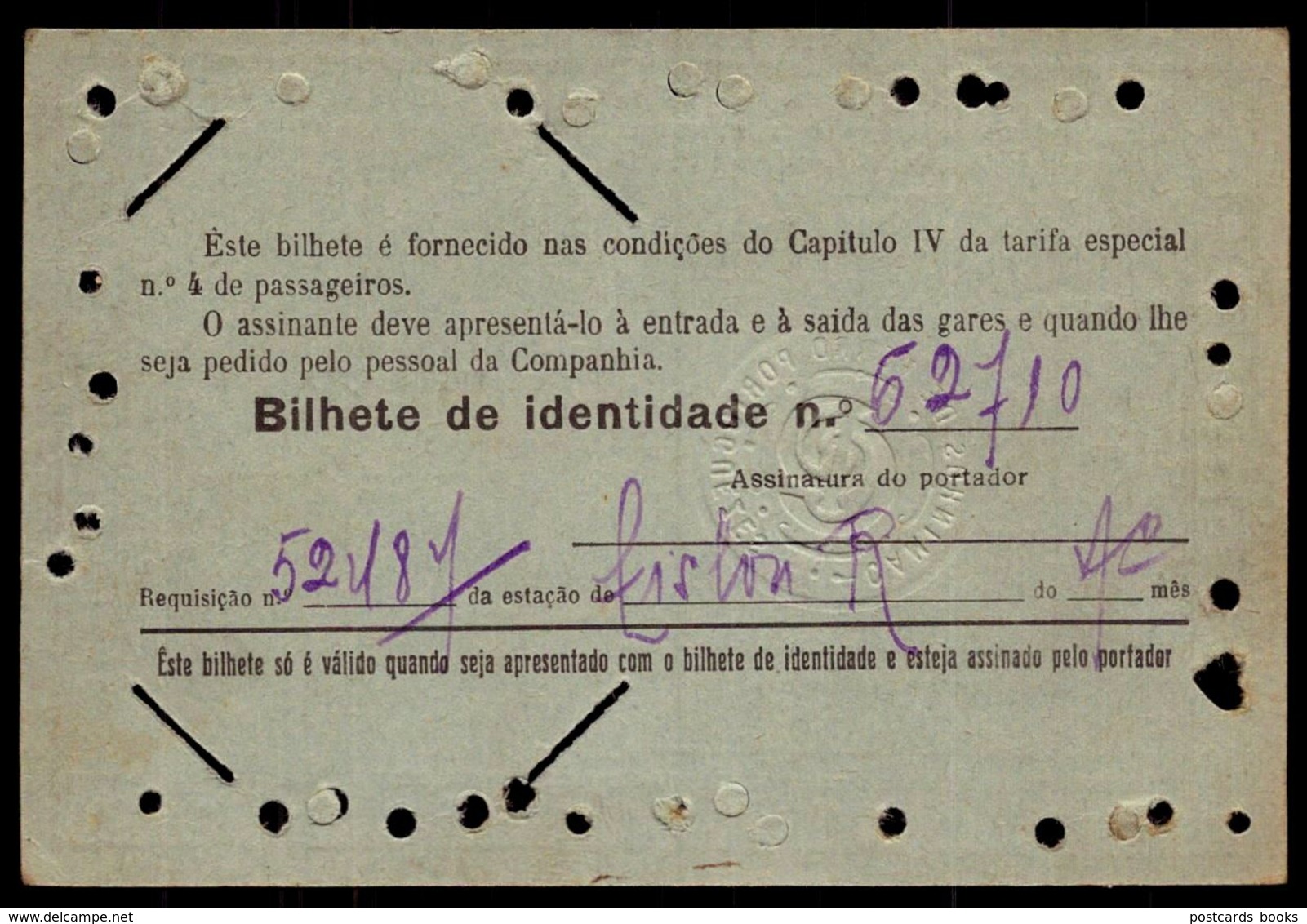 1946 PASSE / ASSINATURA Companhia Dos Caminhos De Ferro Portugueses SINTRA LISBOA. Pass Ticket TRAIN Portugal - Europe