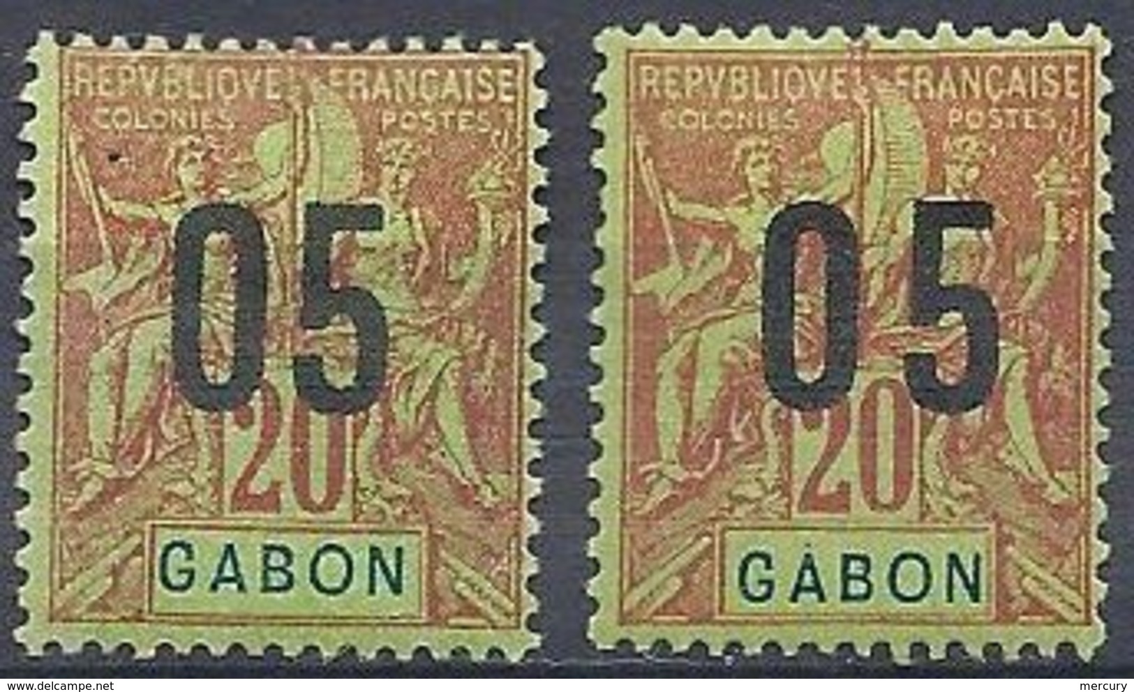 GABON - 05 Sur 30 C. De 1912 Chiffres Espacés Et Normal TB - Neufs