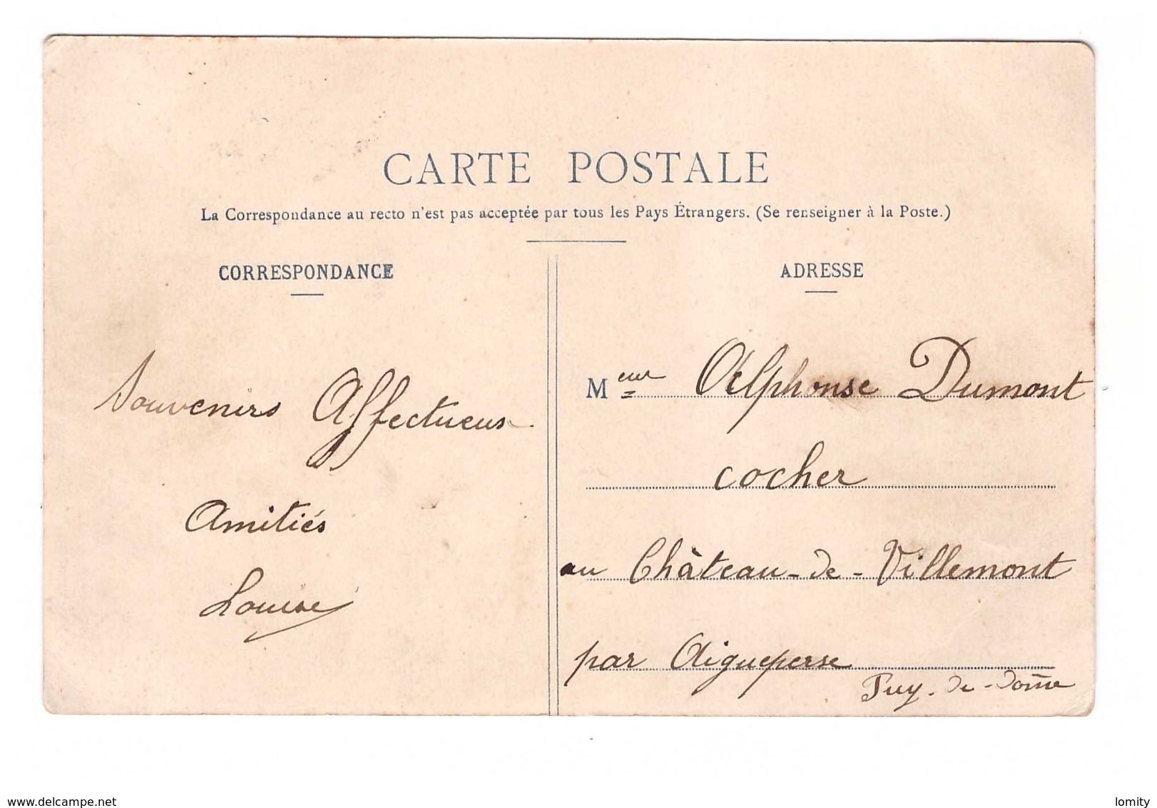 03 Chantelle Place Hotel De Ville Cpa Carte Colorisée Animée Animation Cachet Chantelle 1907 - Sonstige & Ohne Zuordnung