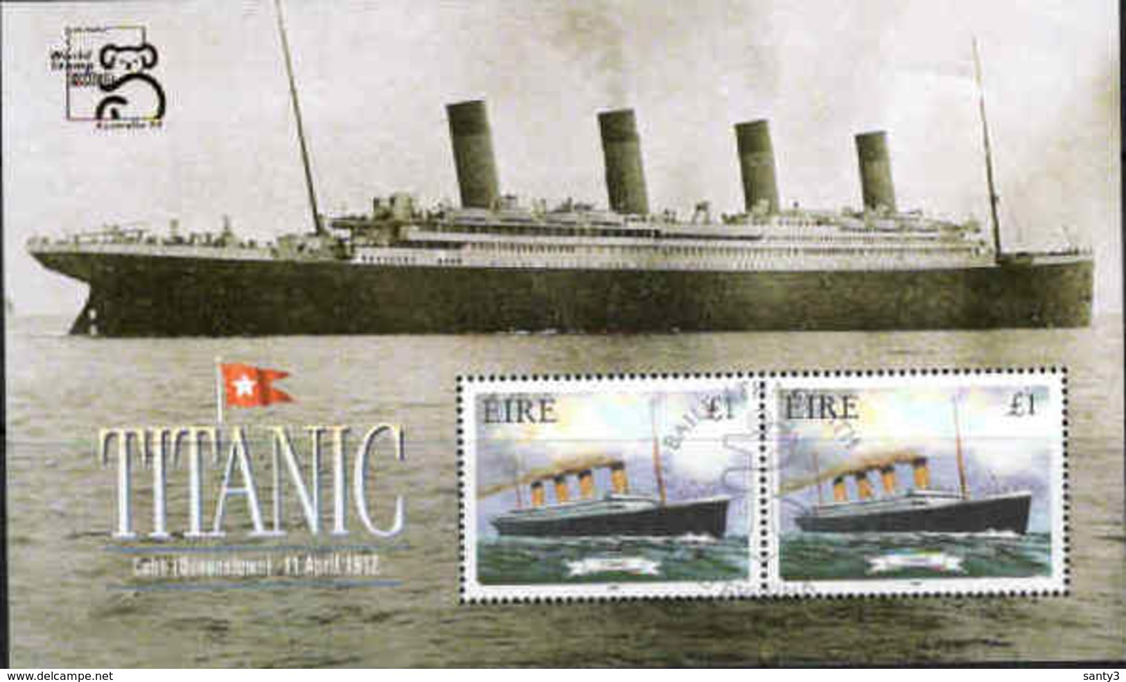 Ierland, Yv Blok Jaar 1999, Titanic, Gestempeld, Zie Scan - Blocs-feuillets