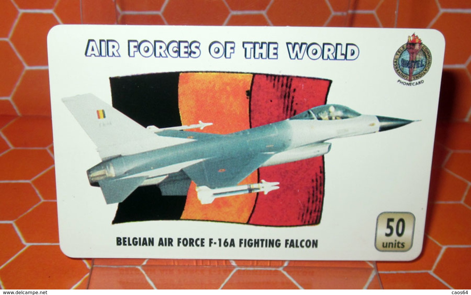 AIR FORCE OF THE WORLD F-16A UNITEL COLLECTORS EDITION PHONECARD  UT 049 ITL - Avions