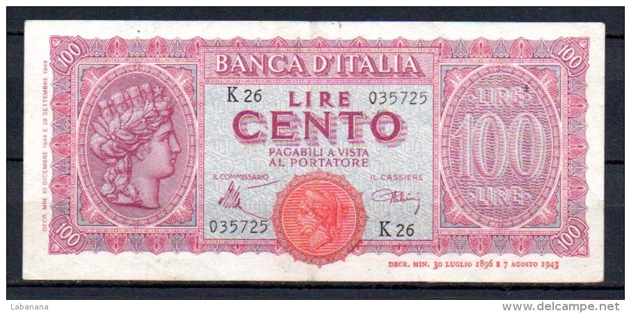 583-Italie Billet De 100 Lire 1944 K26 - 100 Lire