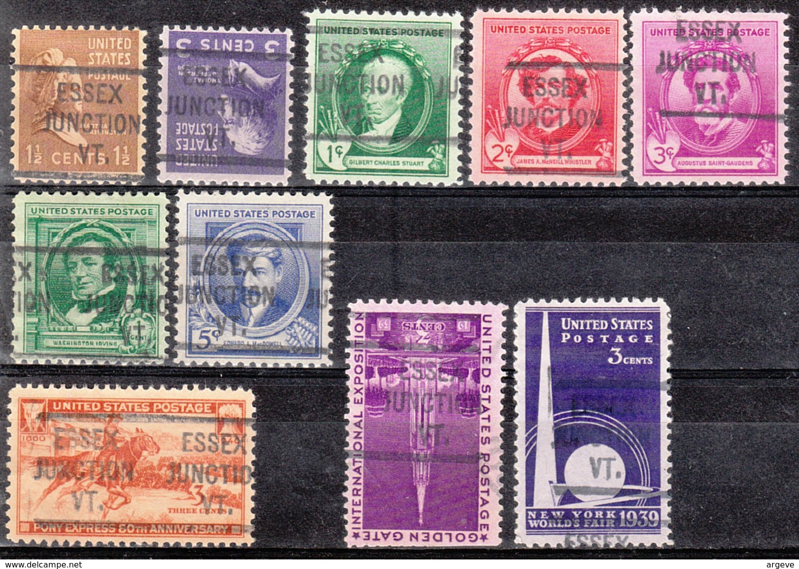 USA Precancel Vorausentwertung Preo, Locals Vermont, Essex Junction L-3 HS, 10 Diff., 8 X Commemorative Stamps - Vorausentwertungen