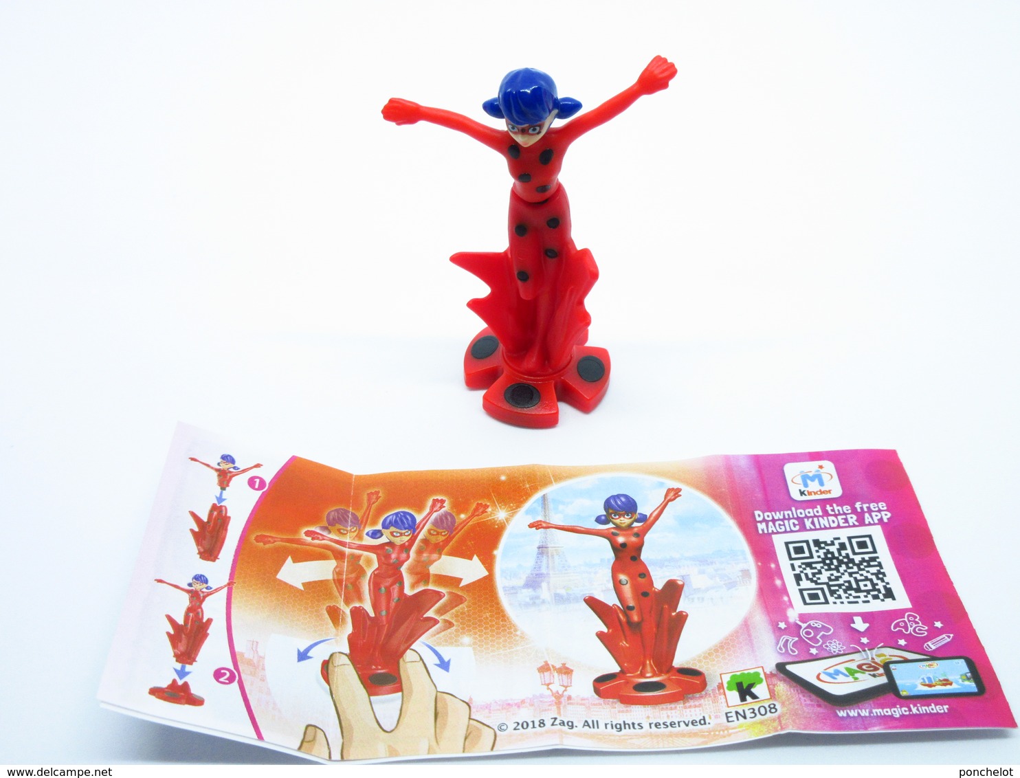 KINDER MIRACULOUS EN308 Ladybug + BPZ Neutre - Aufstellfiguren