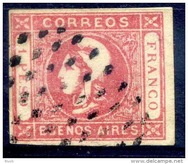ARGENTINE - BUENOS AIRES 1858 N° YVERT 15 OBLITERE COTE90 - Buenos Aires (1858-1864)
