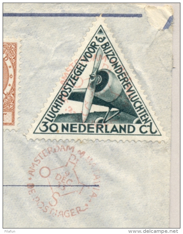 Nederlands Indië - 1933 - Postjagervlucht Met Noodlanding In Brindisi Via Medan Naar LB PANGKATAN - Nederlands-Indië