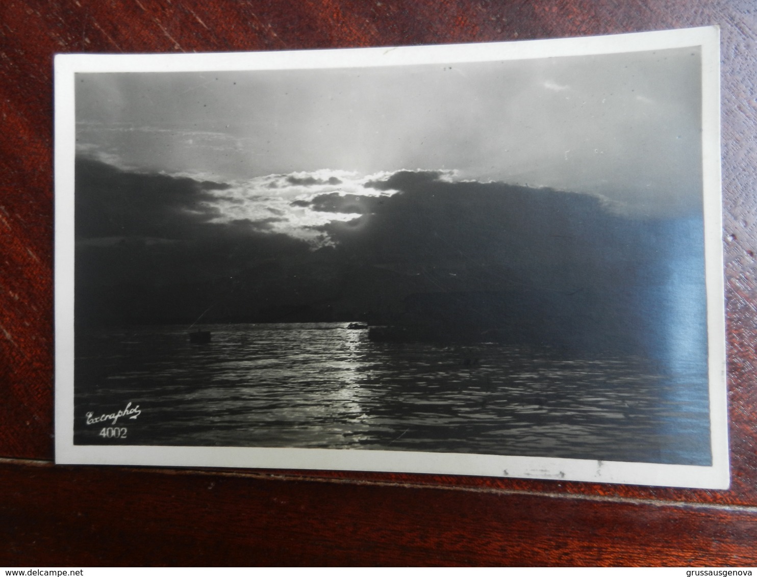 18508) FOTO ARTISTICA TRAMONTO SUL MARE VIAGGIATA 1927 - Da Identificare