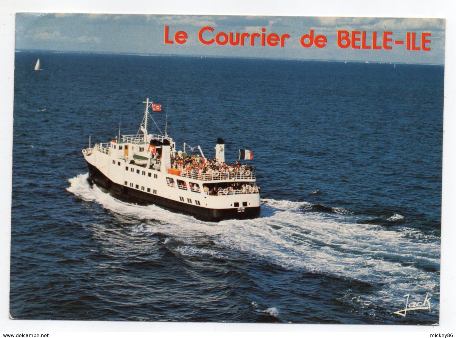 Bateau  "ACADIE" --1976-- Le Courrier De BELLE-ILE EN MER --L' Acadie En Mer Entre Quiberon Et Belle-ile En Mer - Ferries