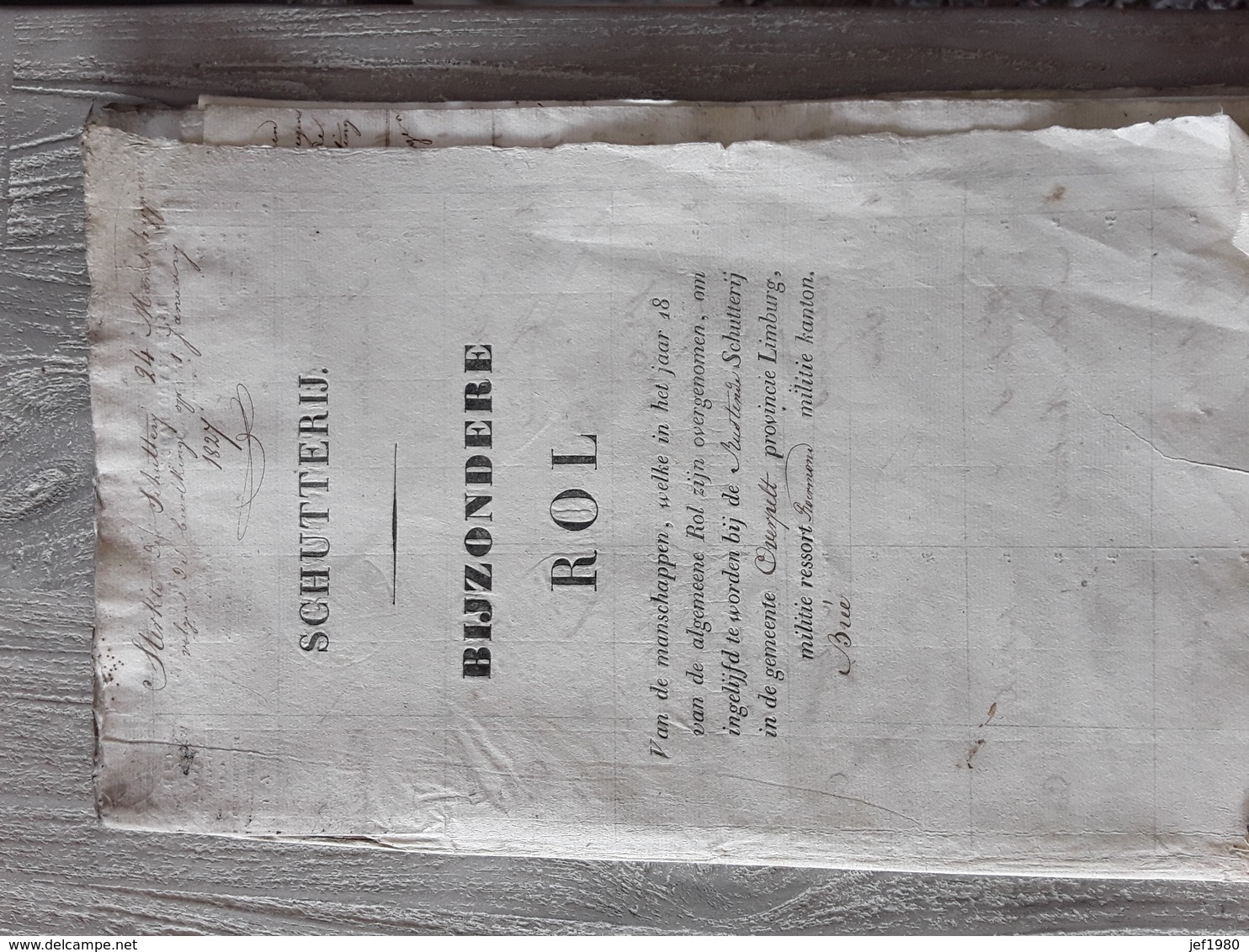 OUDE DOCUMENTEN SCHUTTERIJ OVERPELT     JAREN  1827 1828 1829 - Historical Documents