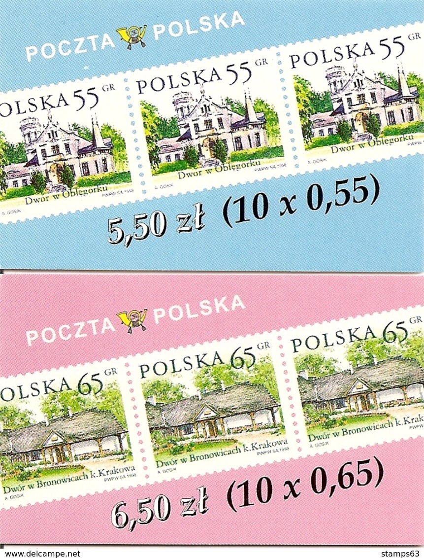 POLAND / POLEN, 1998, Booklet 33/34,  10x 0.55 - 10x 0.65 - Carnets