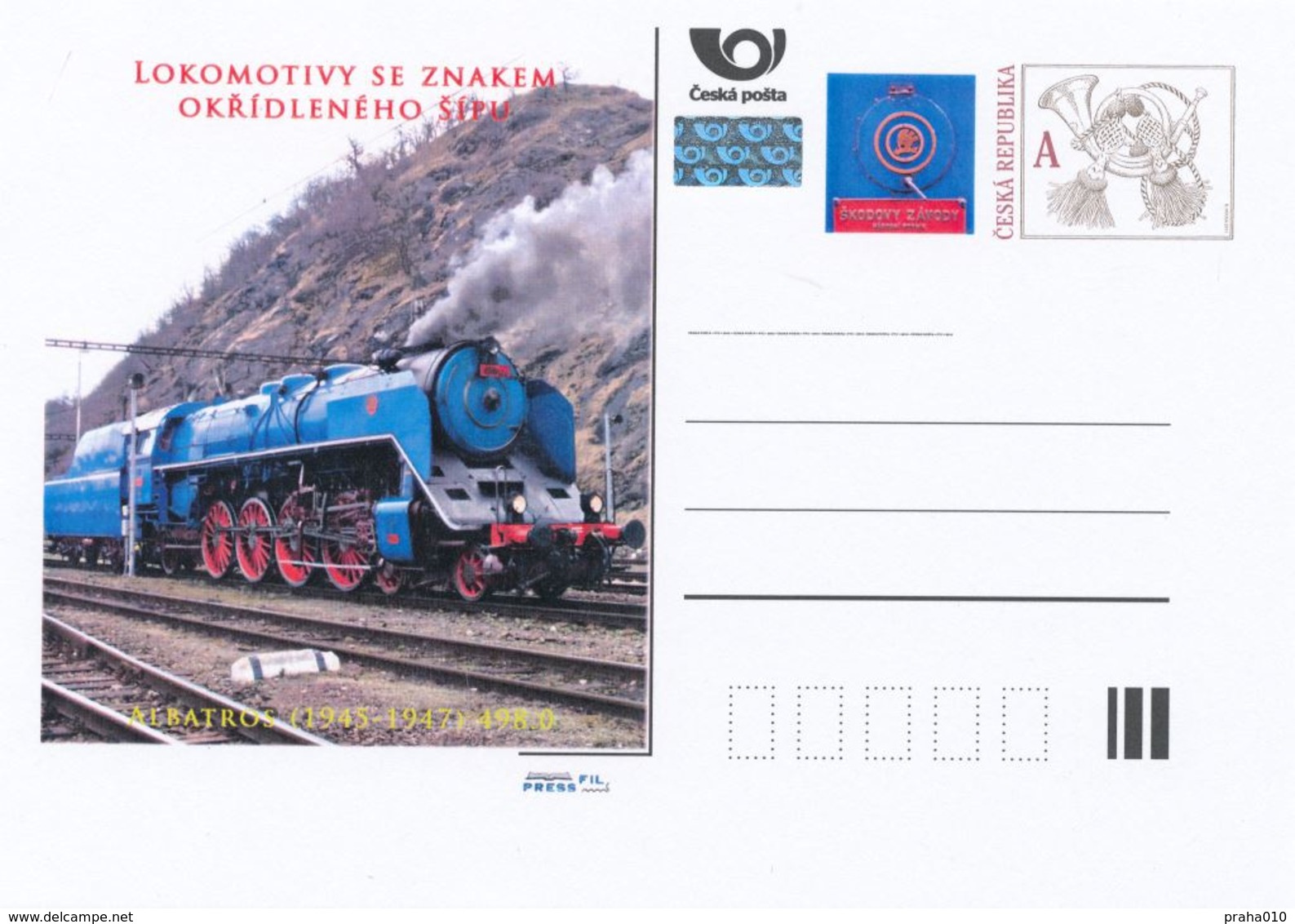 Rep. Ceca / Cart. Postali (Pre2013/20) Locomotive A Vapore SKODA 1945-58 (1) Albatros (1945-47) 498.0 - Fabbriche E Imprese