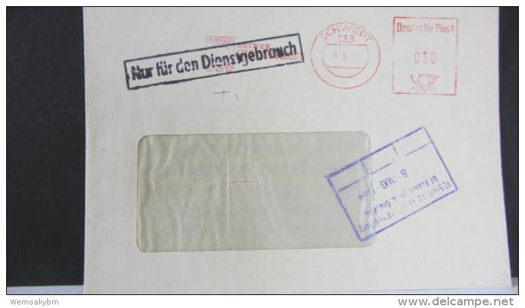 Dienst/ZKD: Brief Mit AFS DP 030, "Nur Für Den Dienstgebrauch" In Schwarz Statt Violett V.6.8.84 Aus Schwedt Knr:NfD-AFS - Covers & Documents