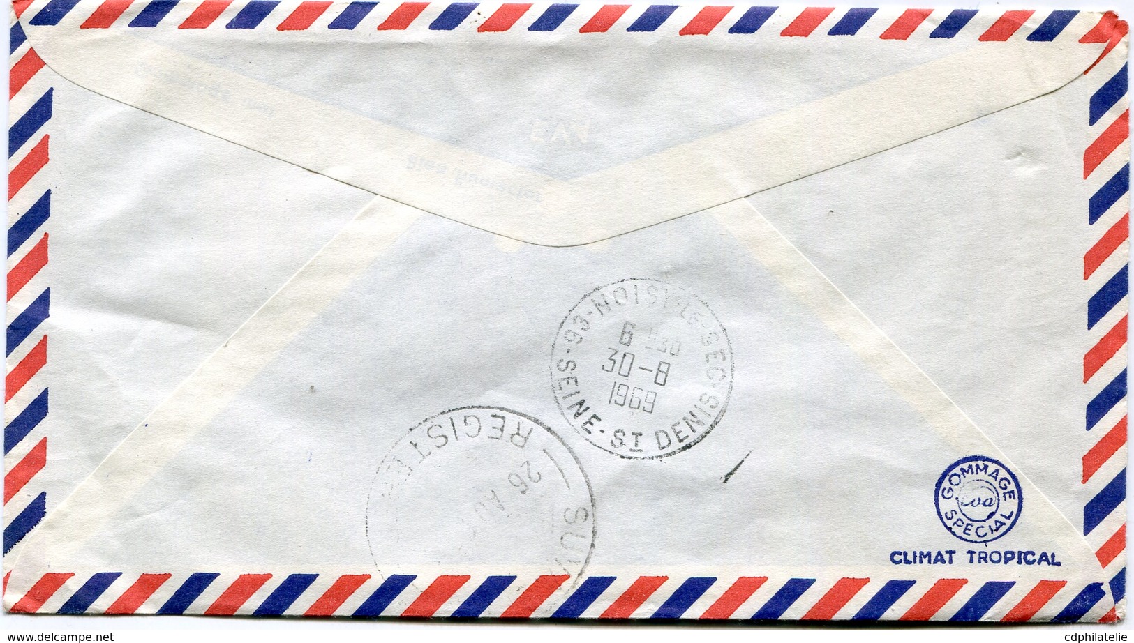 FIDJI LETTRE RECOMMANDEE PAR AVION DEPART SUVA 26 AU 69 POUR LA FRANCE - Fiji (1970-...)