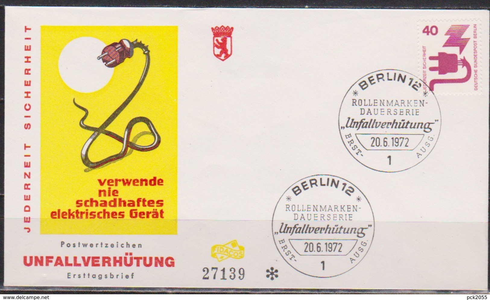 Berlin FDC 1971 MiNr 407 Unfallverhütung. Defekter Stecker (d 6156)  Günstige Versandkosten - Sonstige & Ohne Zuordnung