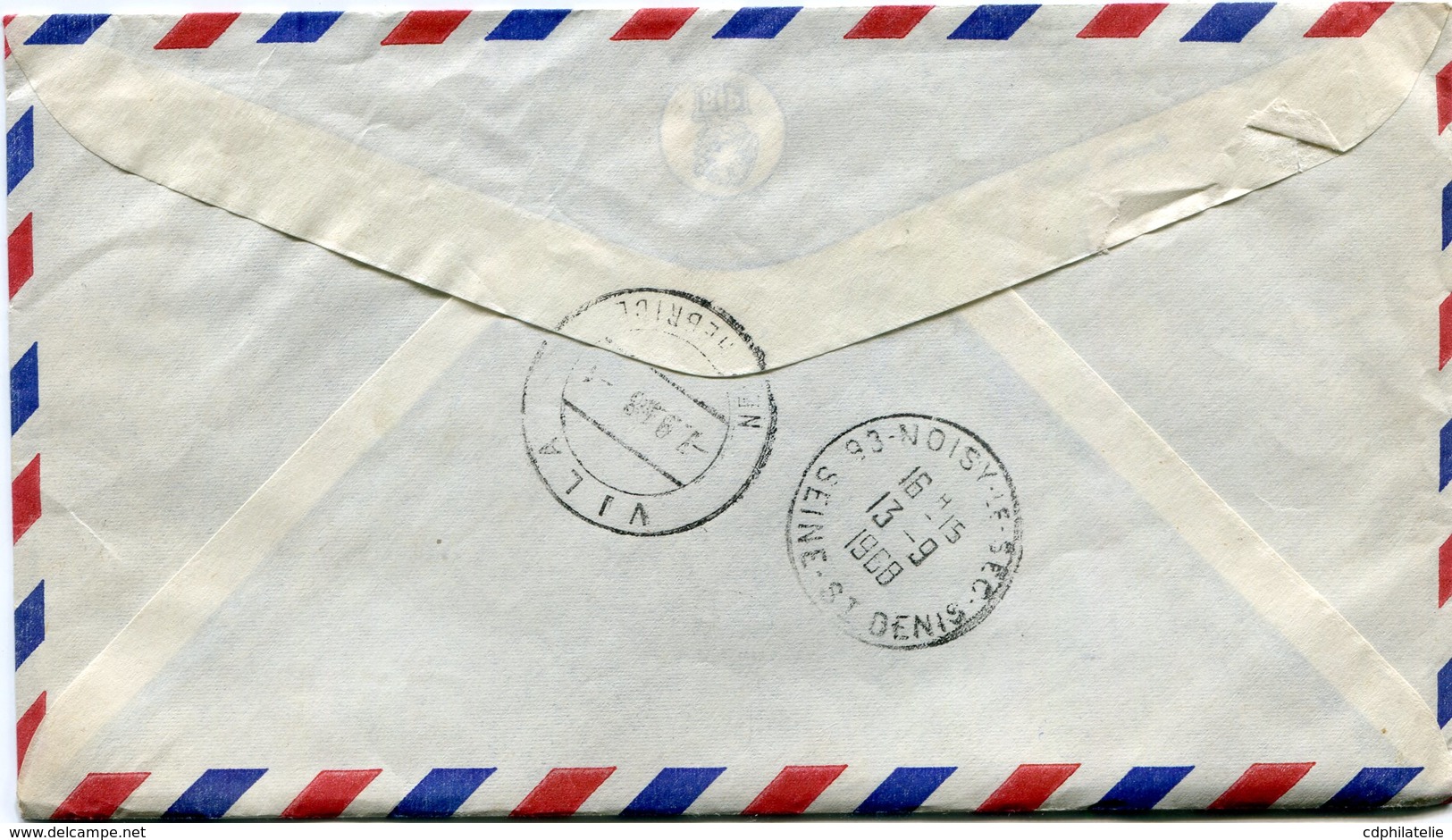 NOUVELLES HEBRIDES LETTRE RECOMMANDEE PAR AVION DEPART VILA 7-9-68 NEW HEBRIDES POUR LA FRANCE - Storia Postale