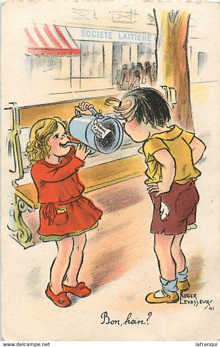 Themes Div-ref X530- Illustrateurs - Illustrateur Roger Levaseur  - Enfants - Didine 1/2 Litre -lait - Laiterie - - Levasseur, Roger