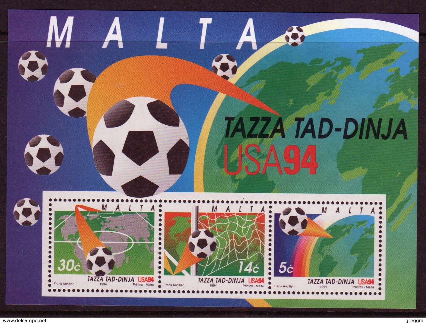 Malta 1994 Mini Sheet To Celebrate World Cup Football In Unmounted Mint - Malta