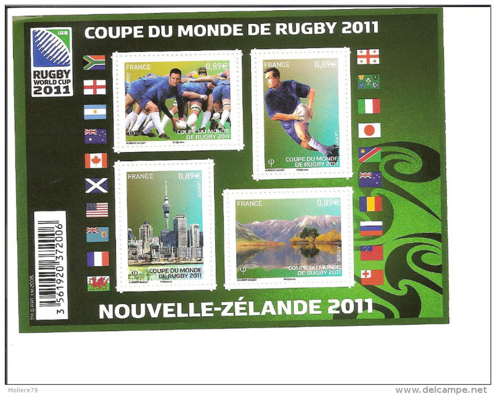 Bloc F 4576 Annee 2011 Neuf, Coupe Du Monde De Rugby 2011 - Neufs