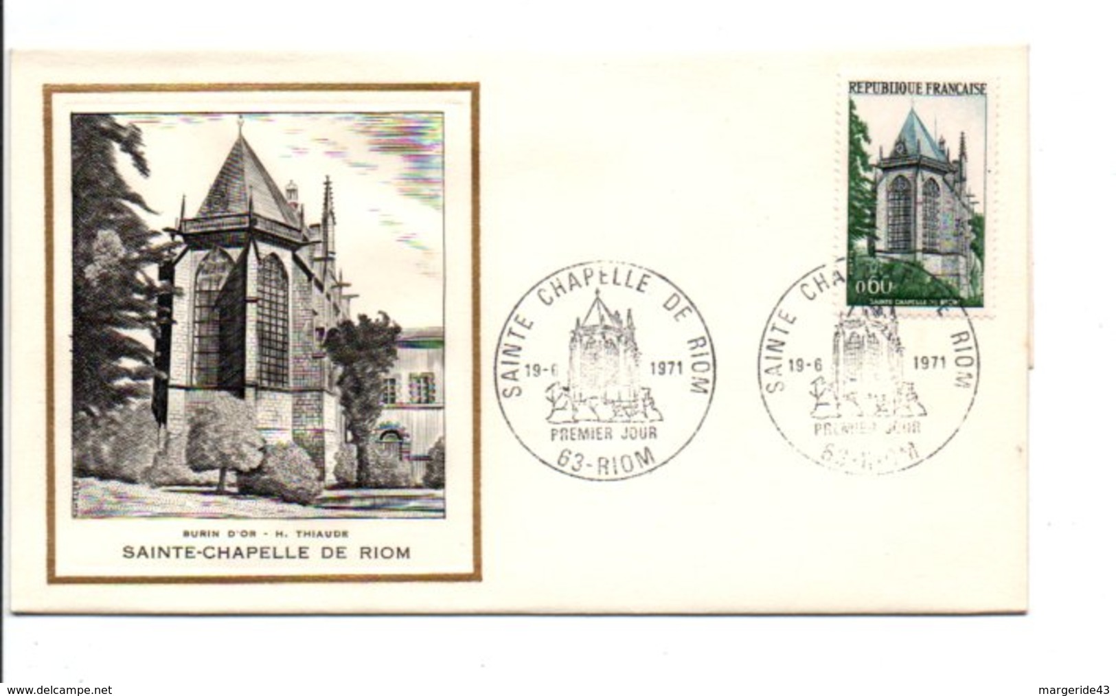 FDC 1971 SAINTE CHAPELLE DE RIOM - 1970-1979