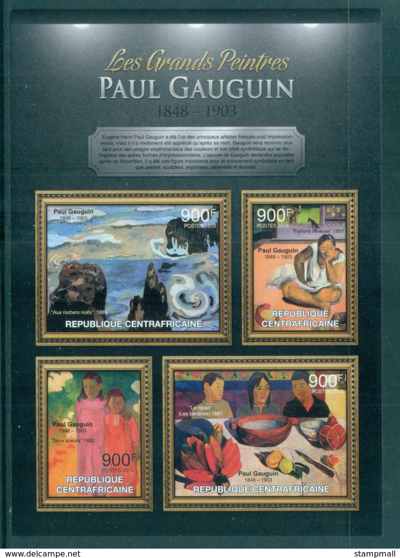 Central African Republic 2013 Art, Painting, Paul Gauguin MS MUH CA13109a - República Centroafricana