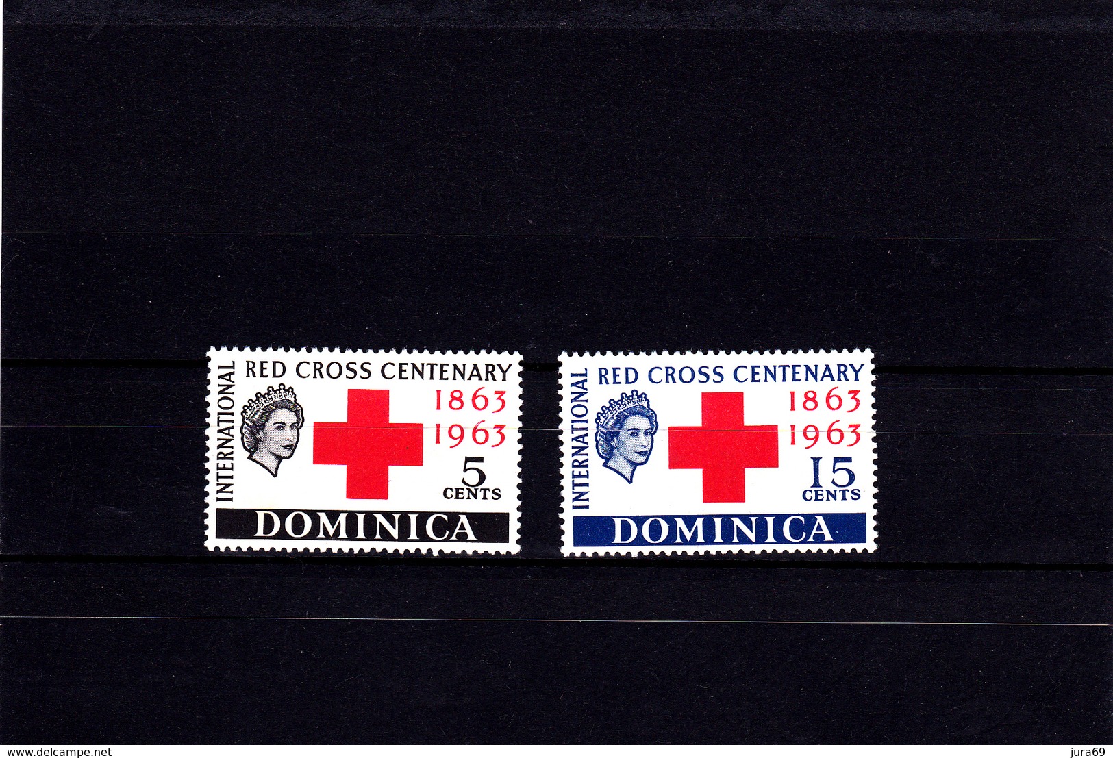 Dominique  1963  N°  177/178    Centenaire De La Croix Rouge Internationale - Dominica (1978-...)