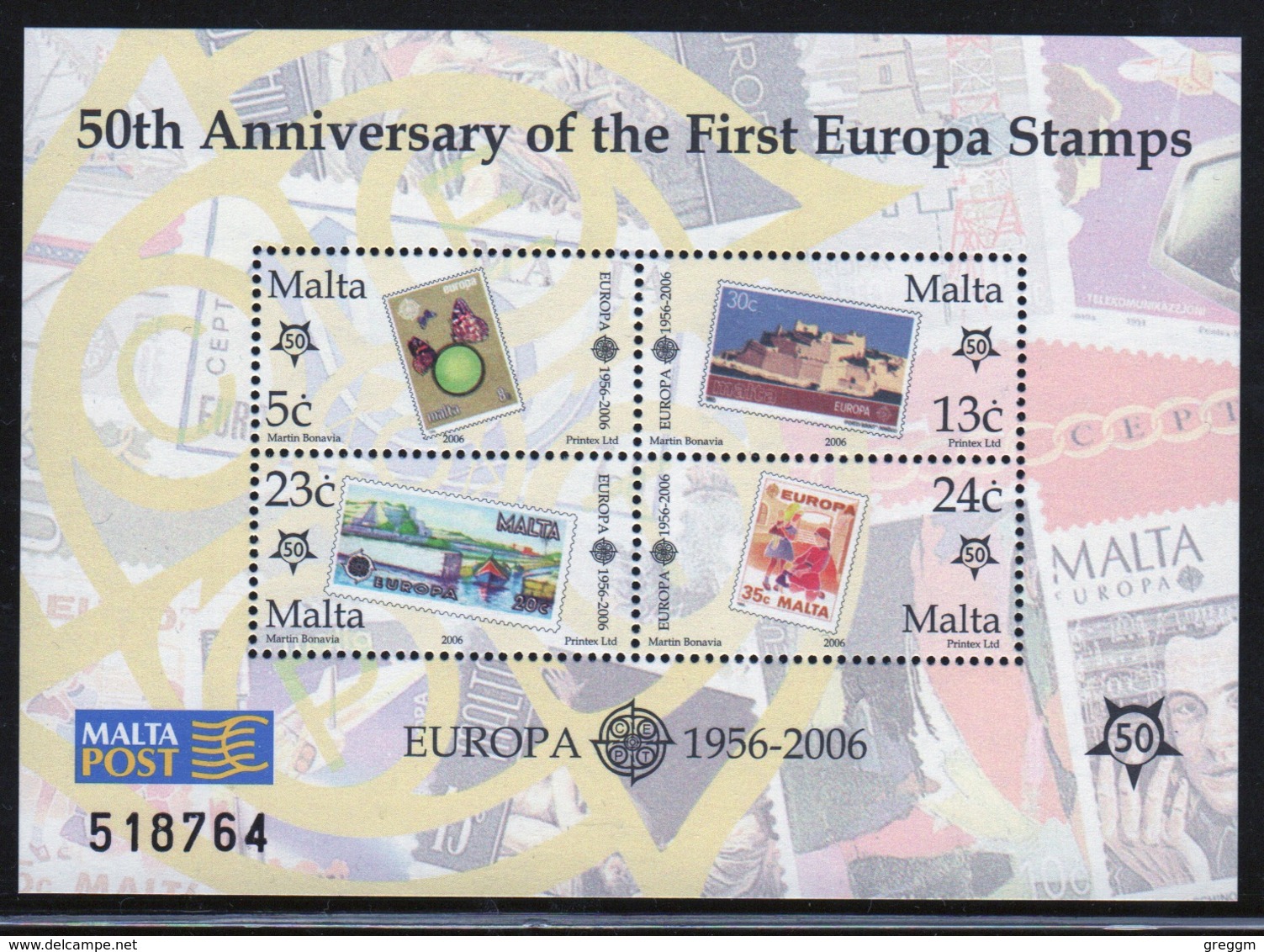 Malta 2006 Mini Sheet To Celebrate 50th Anniversary Of Europa Stamps In Unmounted Mint Condition. - Malta