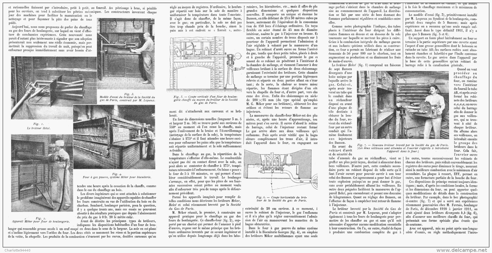 CHAUFFAGE Au GAZ DES FOURS DE BOULANGERIE    1911 - Autres & Non Classés