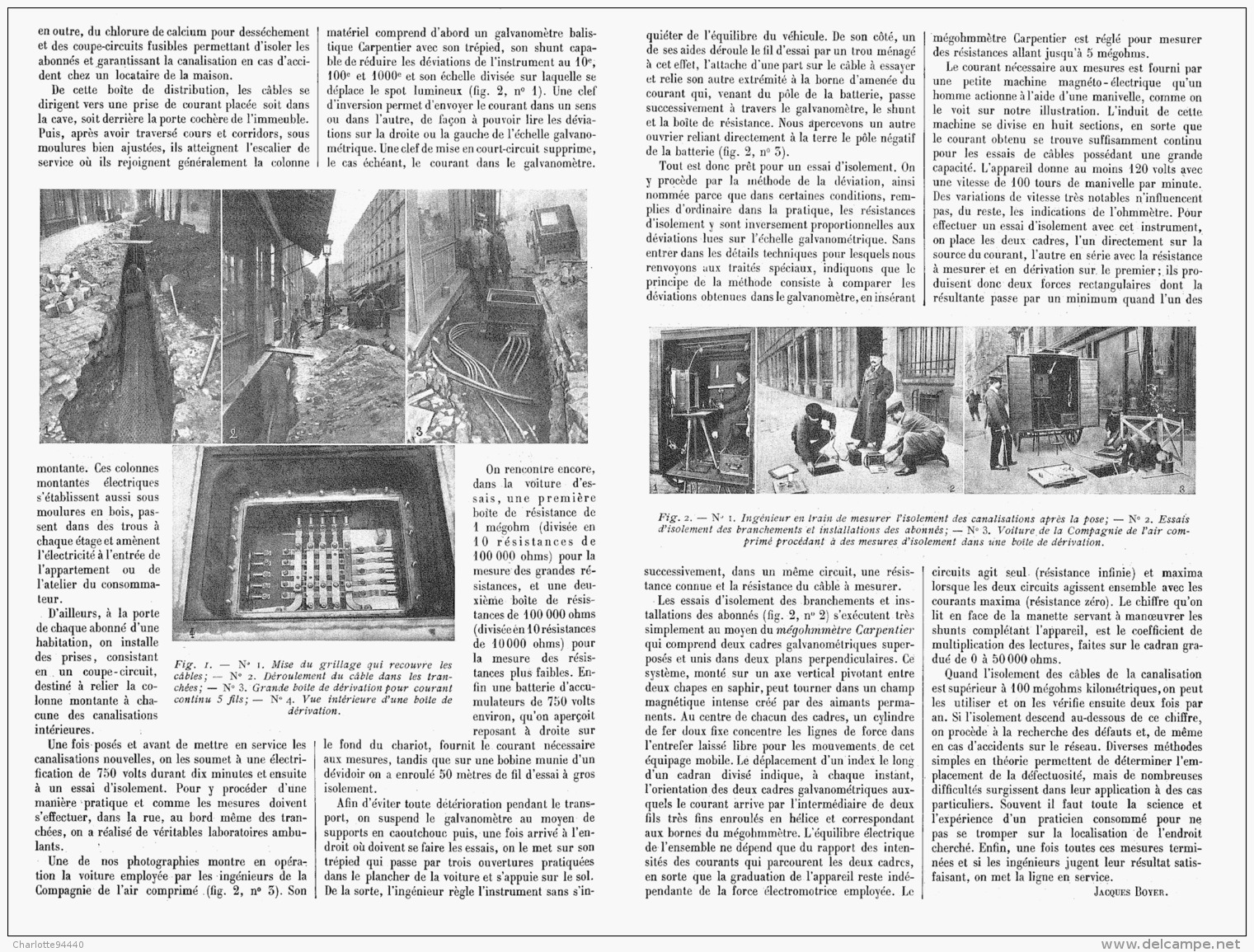 LES LIGNES ELECTRIQUES SOUTERRAINES  De PARIS   1911 - Autres & Non Classés