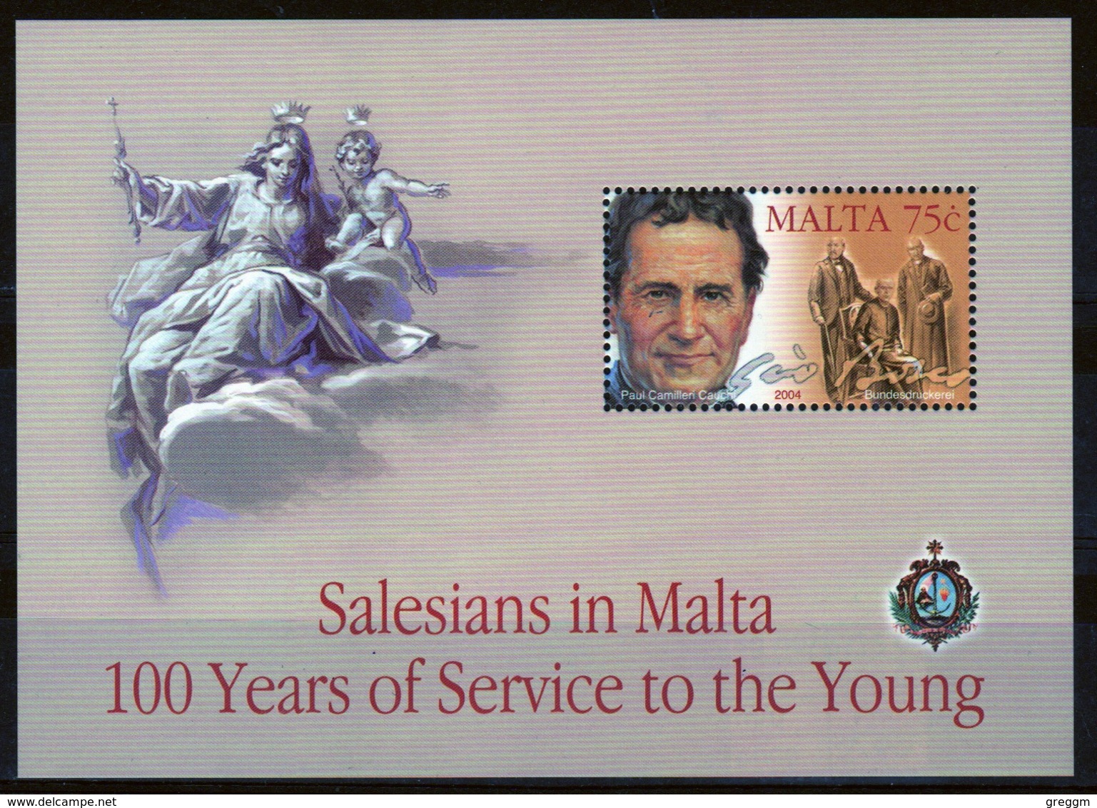 Malta 2004 Mini Sheet To Celebrate Centenary Of Salesians In Malta In Unmounted Mint Condition. - Malta