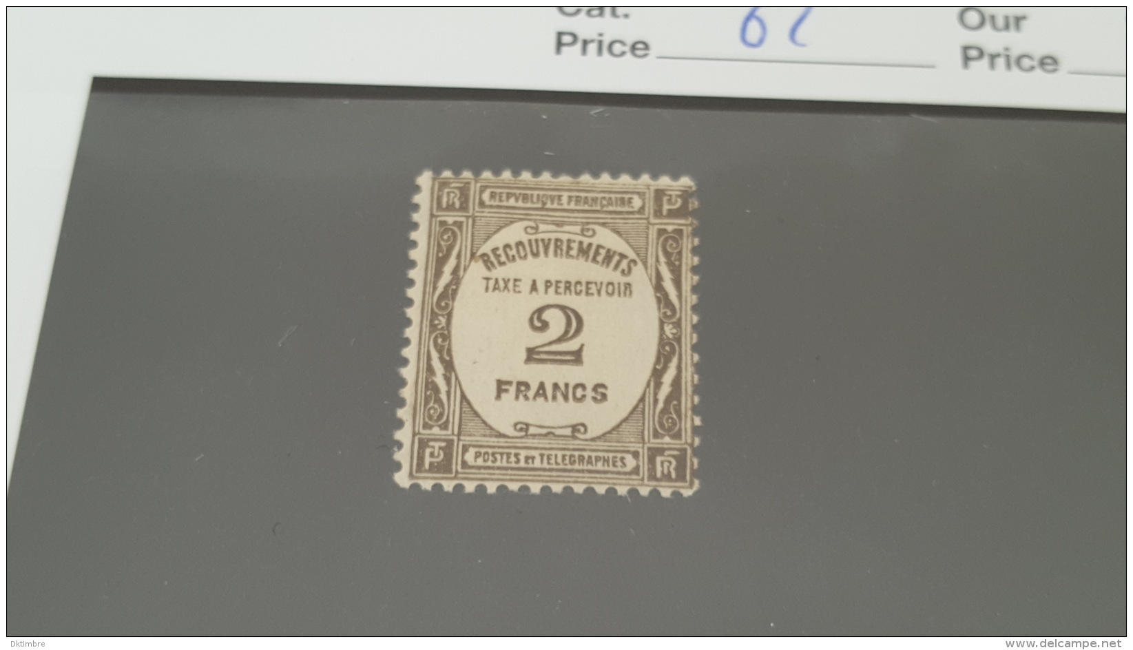 LOT 414268 TIMBRE DE FRANCE NEUF* N°62 VALEUR 180 EUROS - 1859-1959 Mint/hinged