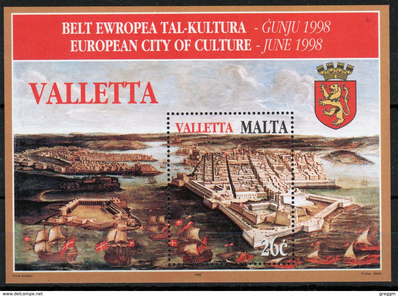 Malta Mini Sheet To Celebrate Treasures Of Malta In Unmounted Mint Condition From 1998. - Malta