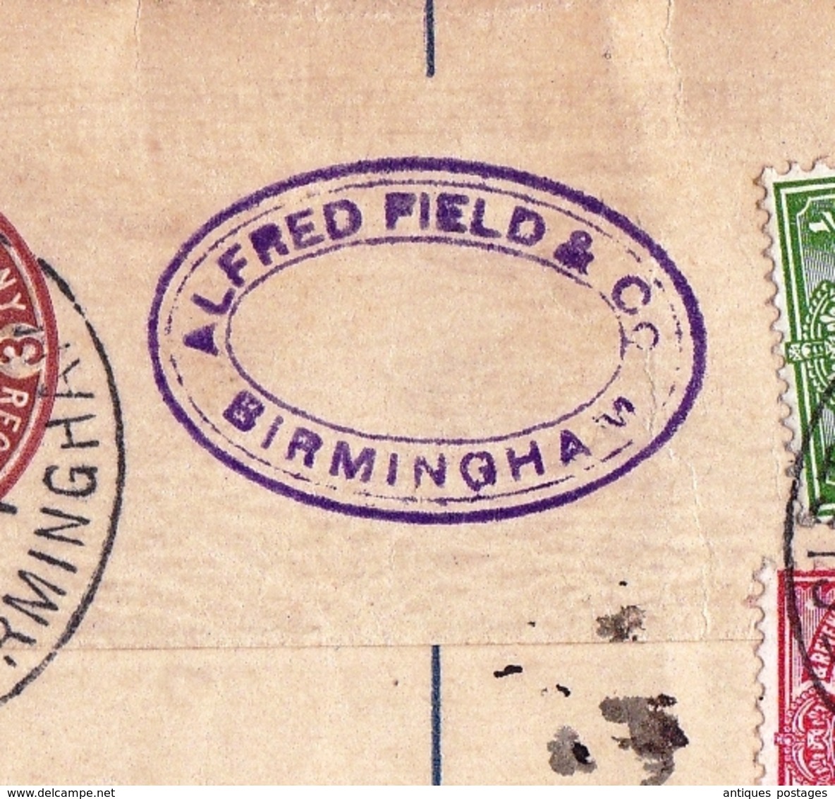 Lettre Recommandée Birmingham 1911 Alfred Field & Co Registered Letter Belgique Liège - Covers & Documents