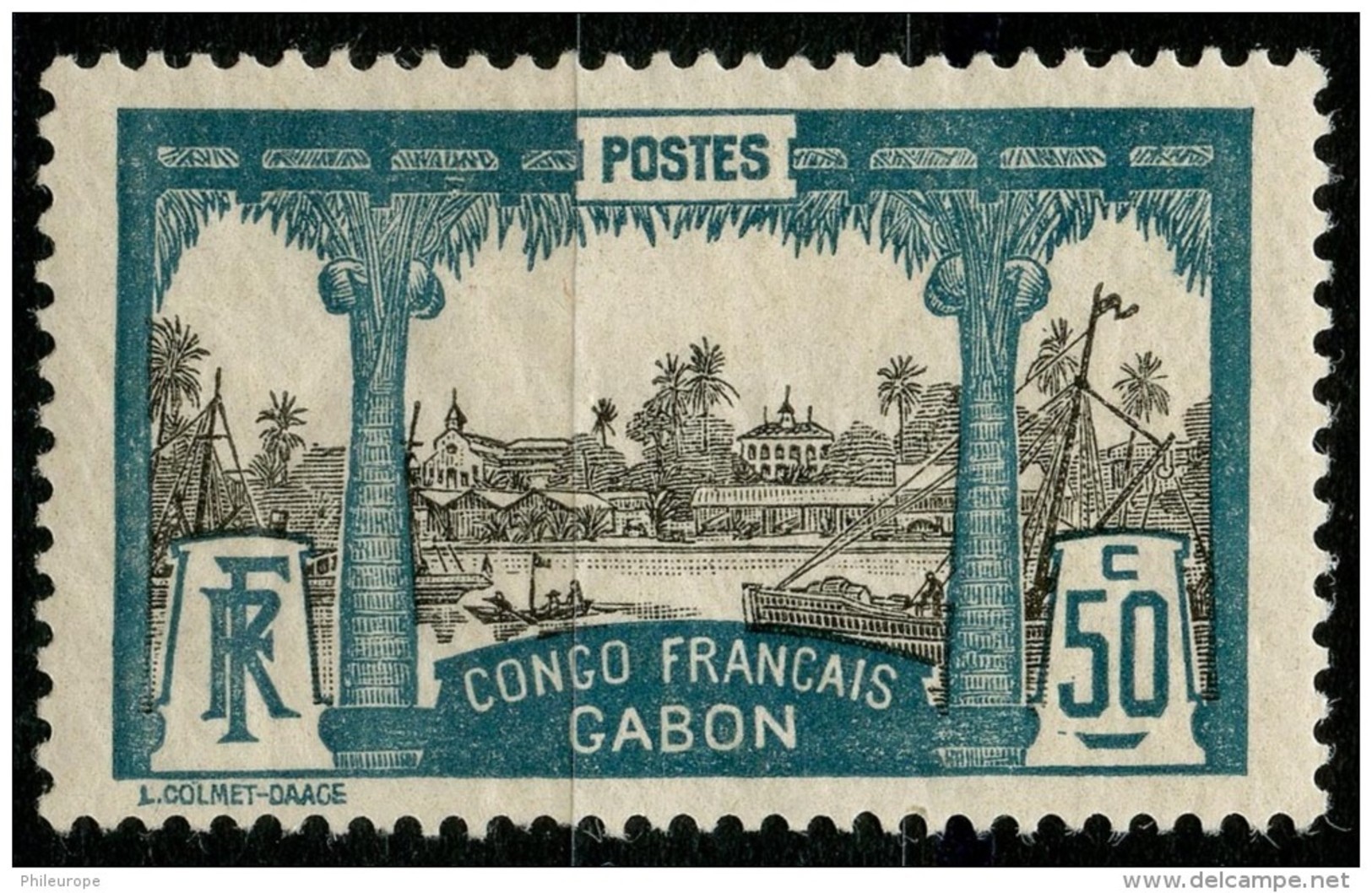 Gabon (1910) N 44 * (charniere) - Neufs