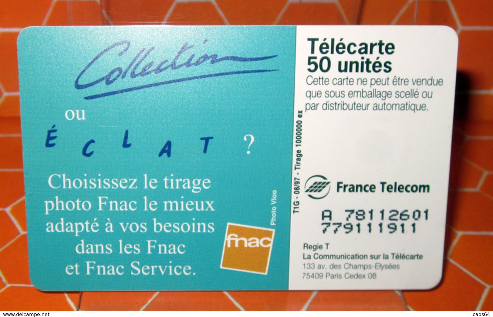 TELECARTE 50 DEVELOPPEZ VOS PHOTOS A LA FNAC - 50 Units