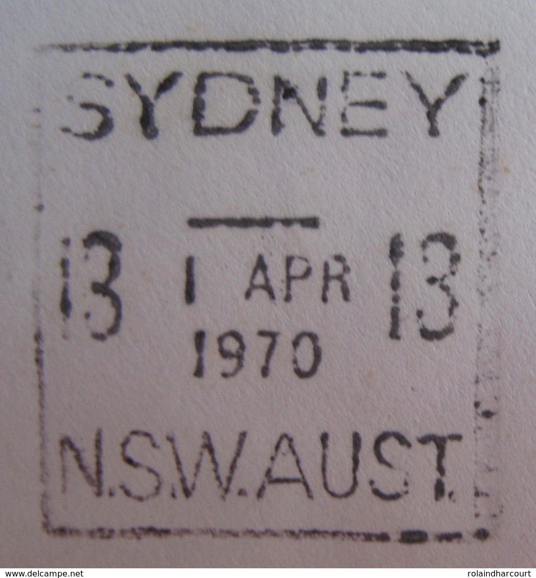 A160 - ✉️ PAQUEBOT CALEDONIEN - CàD Carré : SYDNEY (AUSTRALIE) 1er AVRIL 1970 - COURRIER POSTE EN PLEINE MER - Marcophilie