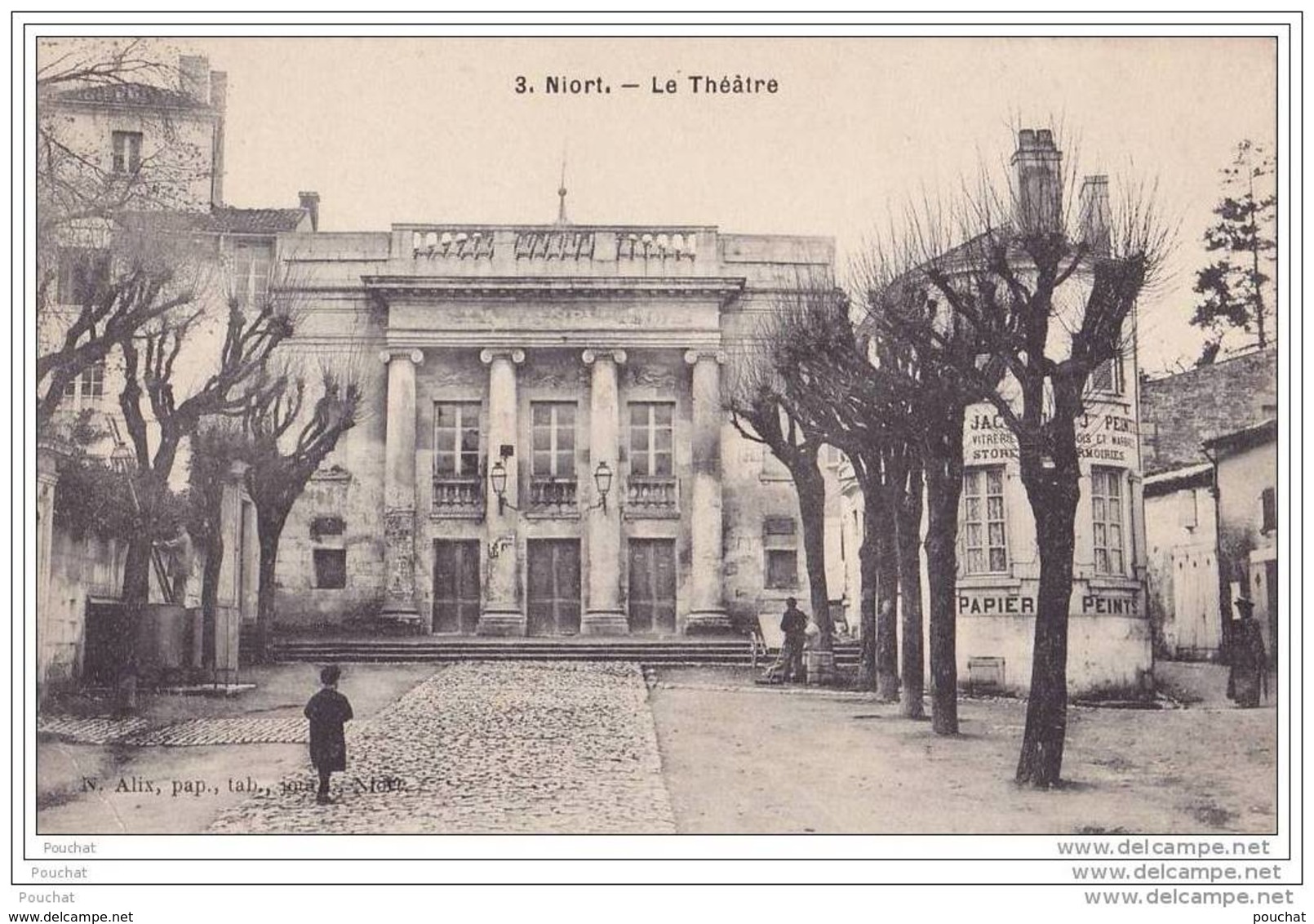 79) Niort.-  Le Théâtre  - ( Animée Commerce Peinture Papier Peint) - Niort