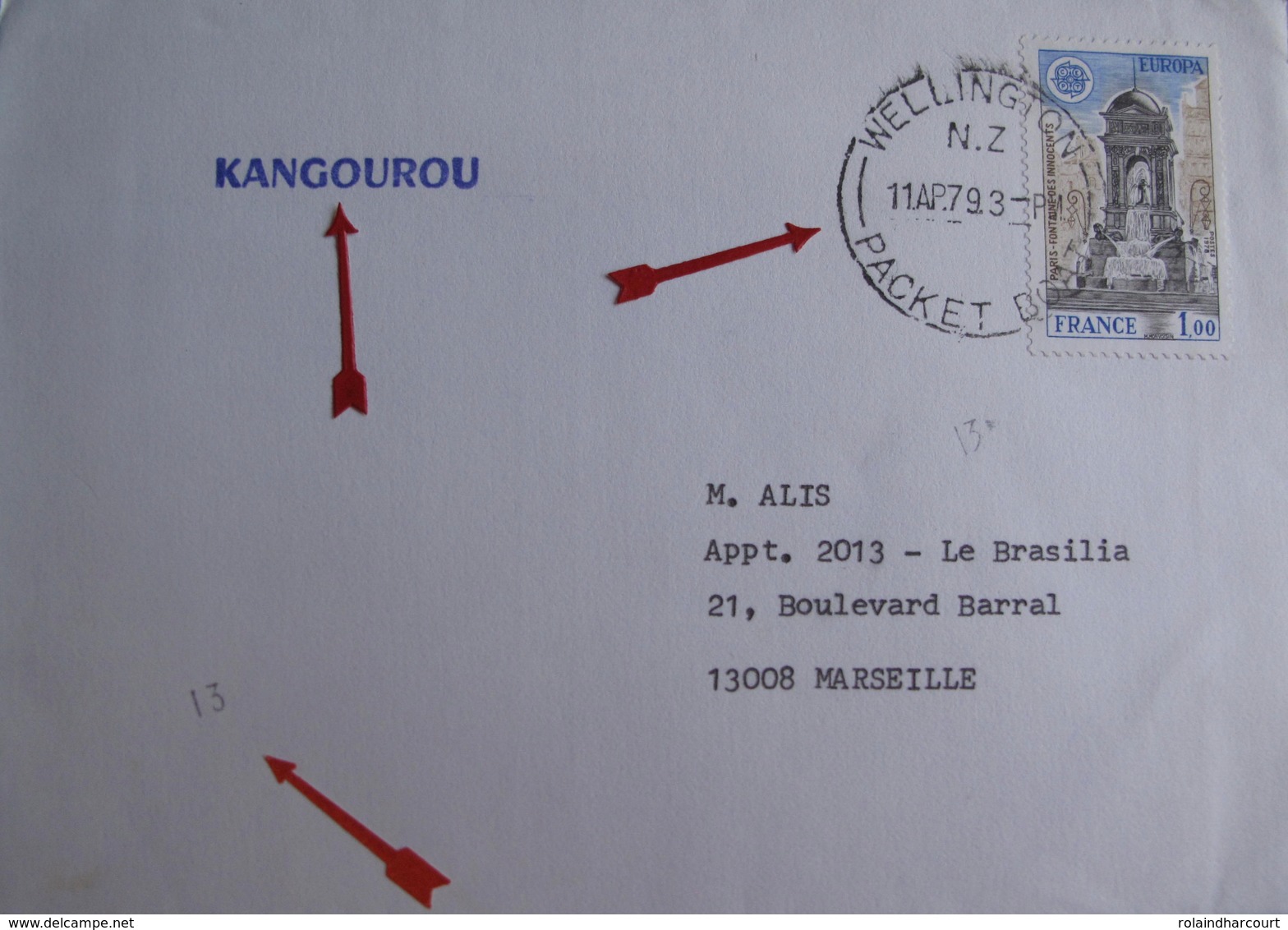 A164 - ✉️ PAQUEBOT " KANGOUROU " - CàD : PACKET BOAT WELLINGTON AVRIL 1979 - COURRIER POSTE EN PLEINE MER - Other & Unclassified