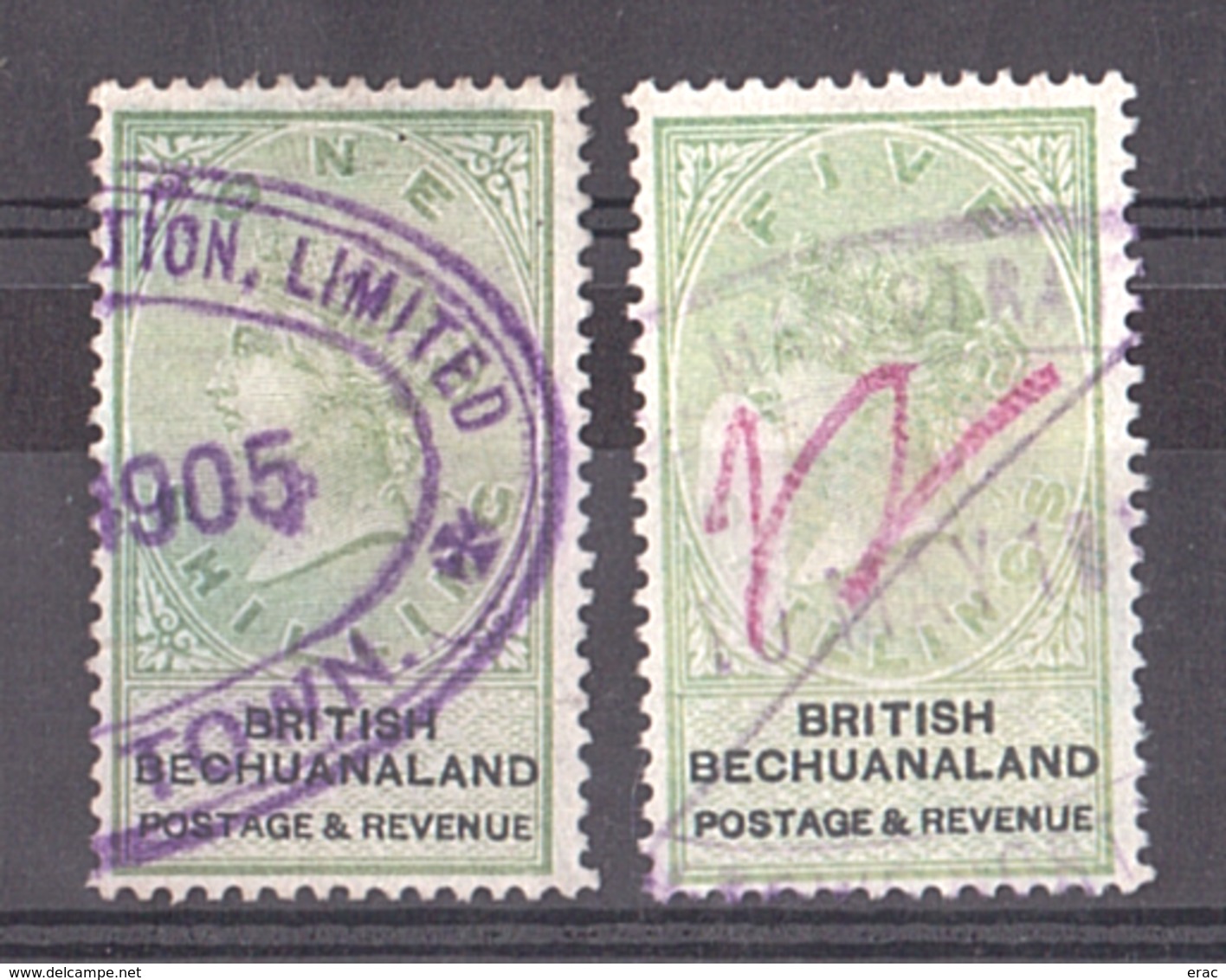 Bechuanaland - Timbres De 1887 N° 16 Et 19 Oblitérés - Filigrane - Reine Victoria - TB - 1885-1895 Crown Colony
