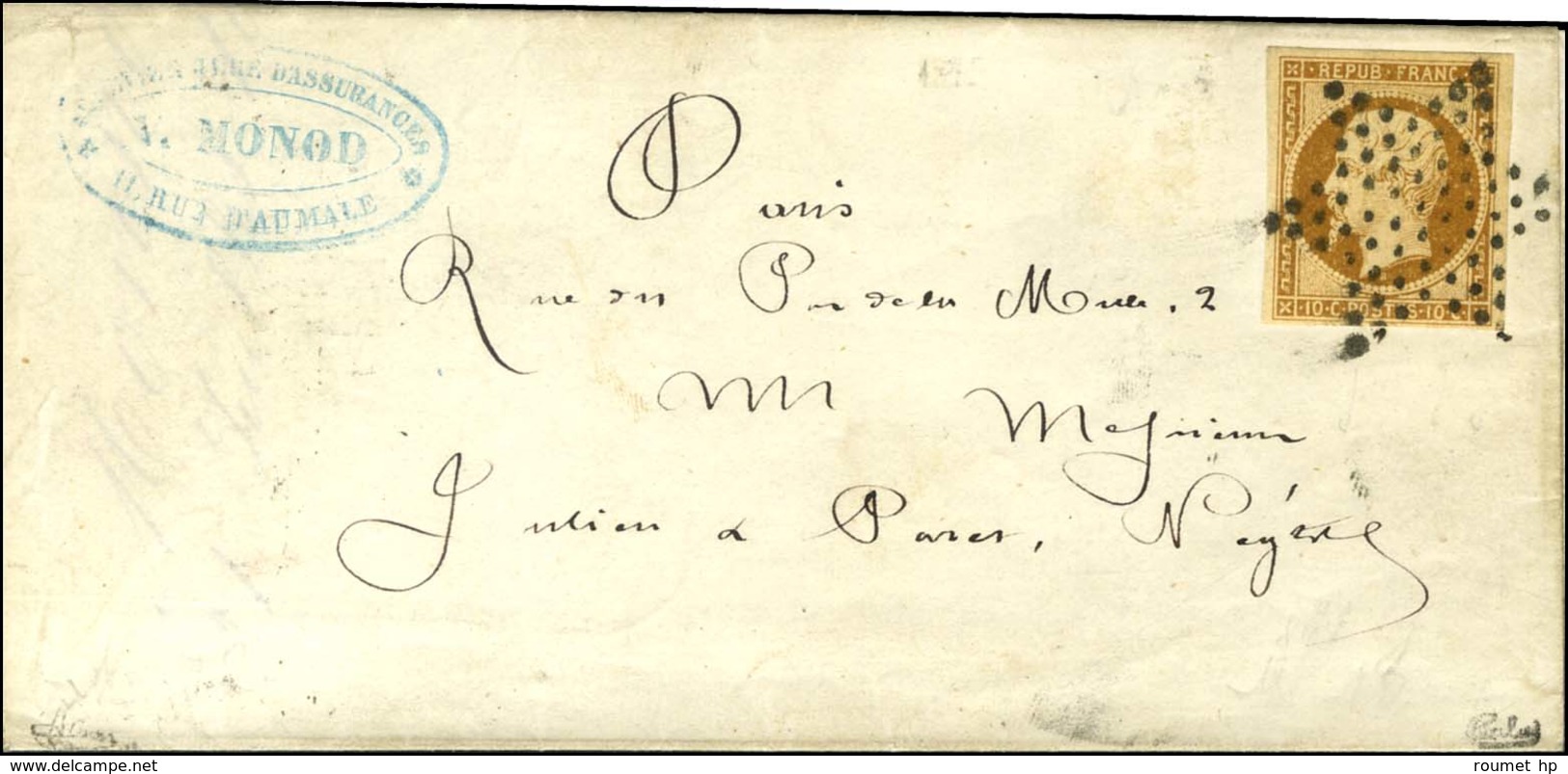 Etoile / N° 9 Belles Marges Sur Lettre Locale. 1853. - TB / SUP. - R. - 1852 Louis-Napoleon