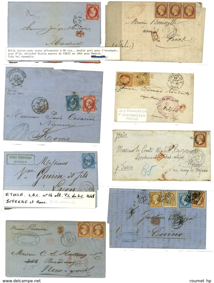 Lot De 8 Lettres Diverses Avec émission Empire Dentelé. - TB. - 1862 Napoleon III