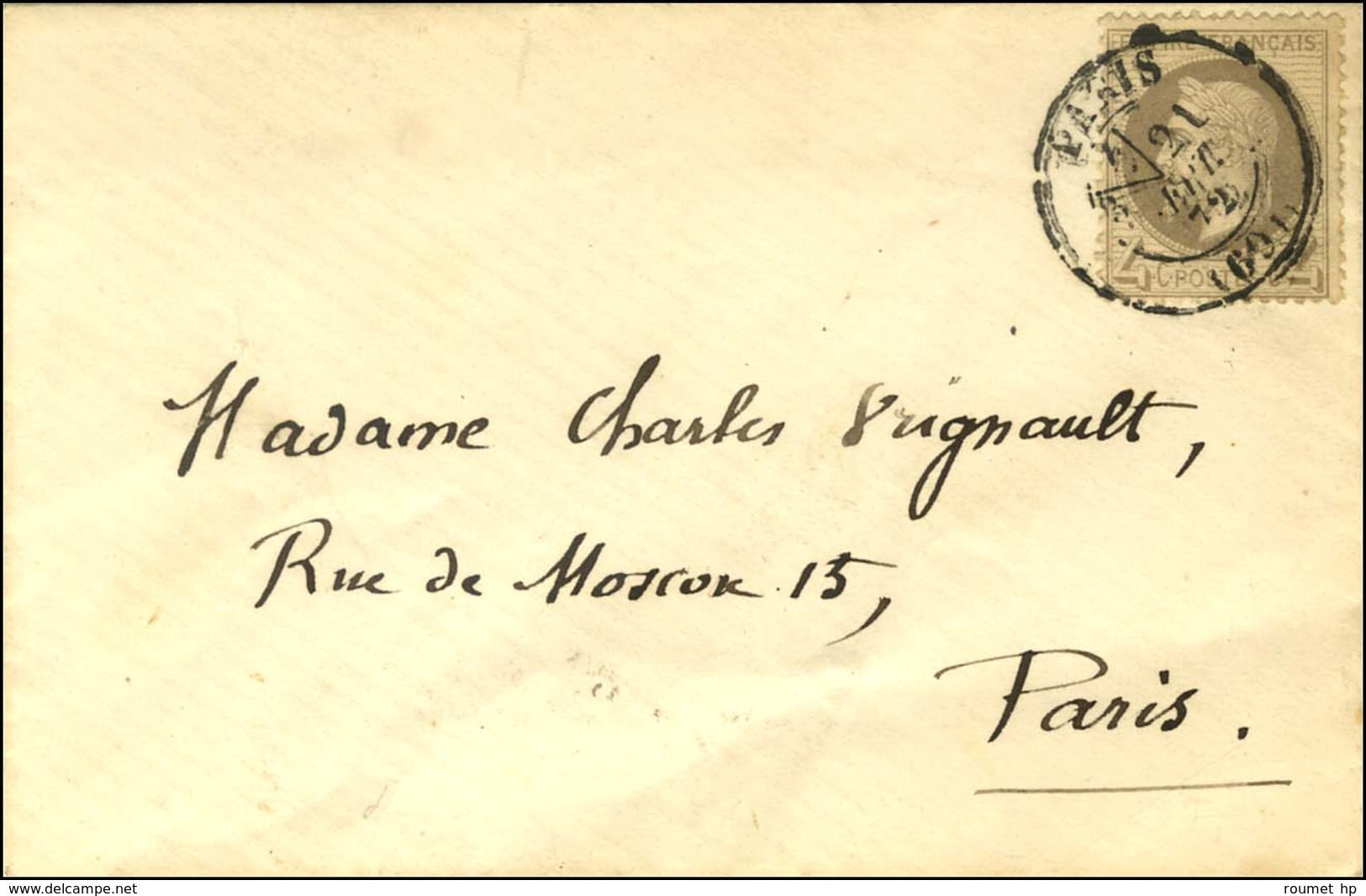 Càd PARIS (60) / N° 27 Gris Foncé Sur Enveloppe Locale. 1872. - TB. - 1863-1870 Napoleon III With Laurels
