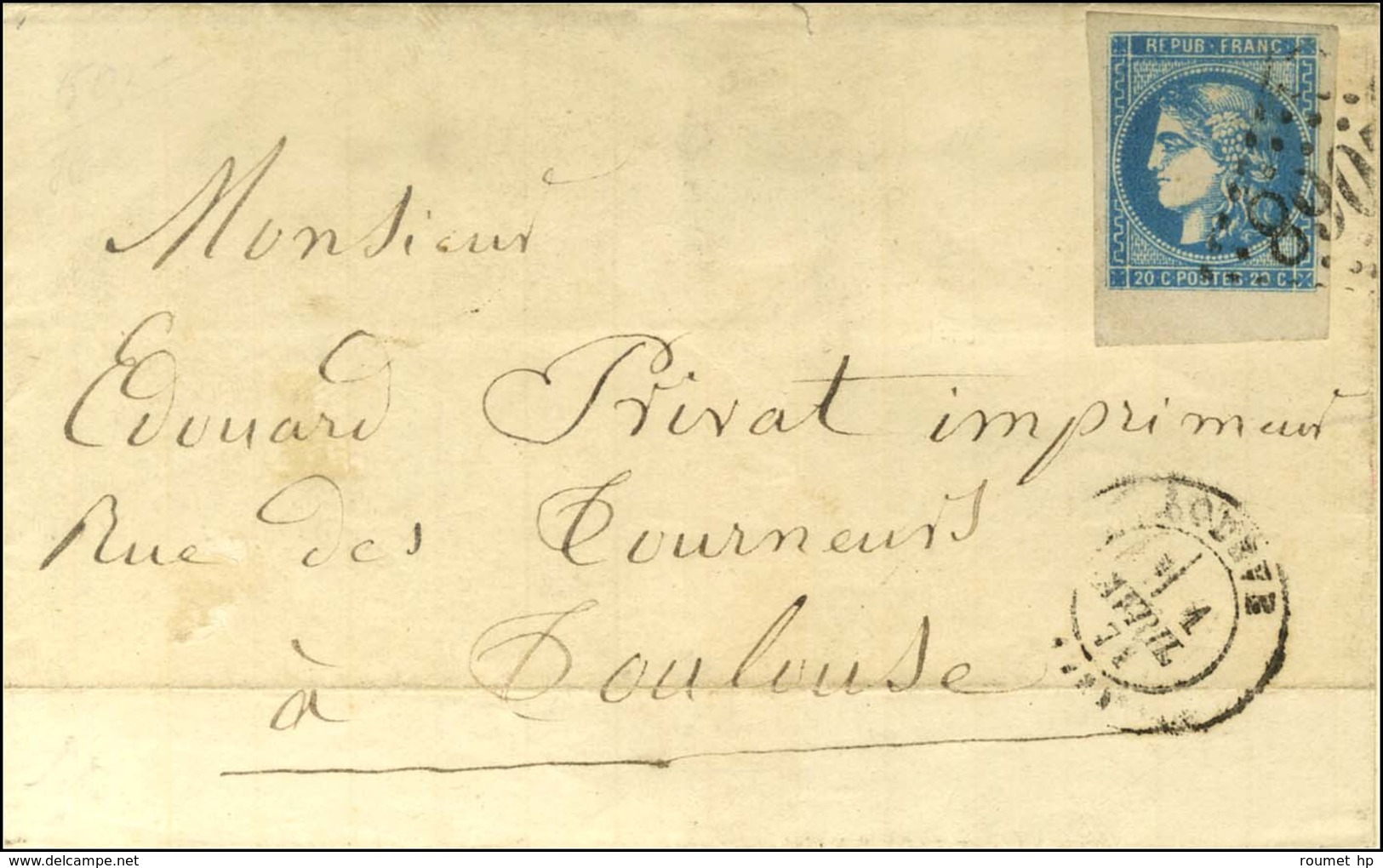 GC 2068 / N° 46 Bdf Et Superbes Marges Càd T 17 LODEVE (33). 1871. - TB / SUP. - 1870 Bordeaux Printing