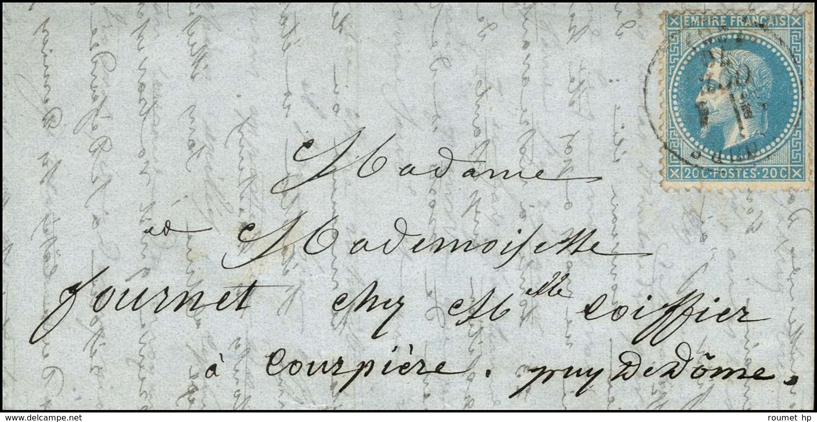 Lettre Avec Texte Daté De Paris Le 26 Sept. 70 Pour Courpière (62). Càd T 16 TOURS (36) 1 OCT. 70 / N° 29 Et Càd D'arriv - War 1870