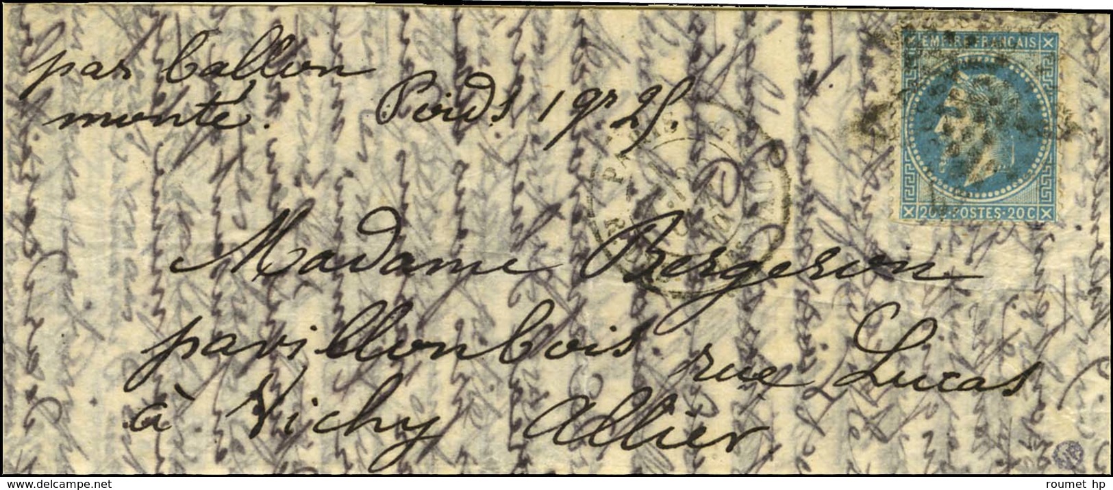 Etoile 7 / N° 29 Càd PARIS / R. DES Vlles HAUDRtes 25 OCT. 70 Sur Lettre Pour Vichy. Au Verso, Càd D'arrivée 4 NOV. 70.  - War 1870